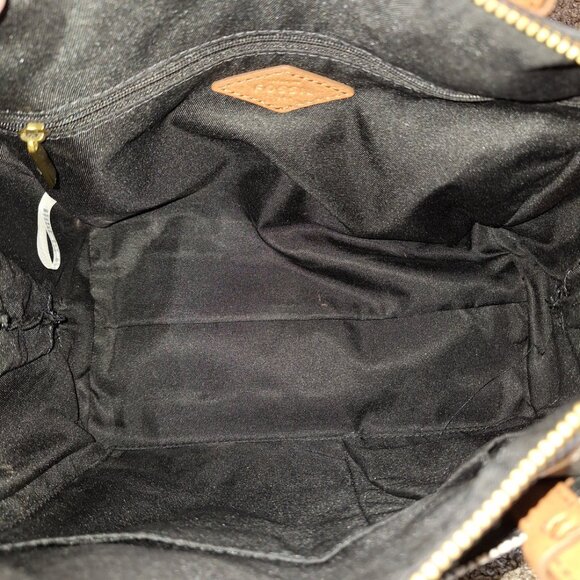 Fossil Rachel Satchel B/W Heart Stripe Vegan Leather & Canvas Crossbody Bag - Picture 9 of 10